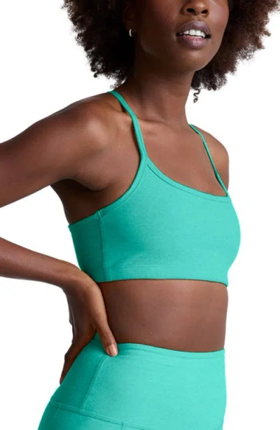 Beyond Yoga Space Dye Slim Racerback Sports Bra In Blue