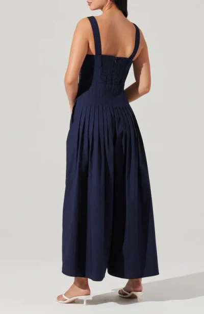 Astr The Label Aeryn Wide Leg Jumpsuit In Blue