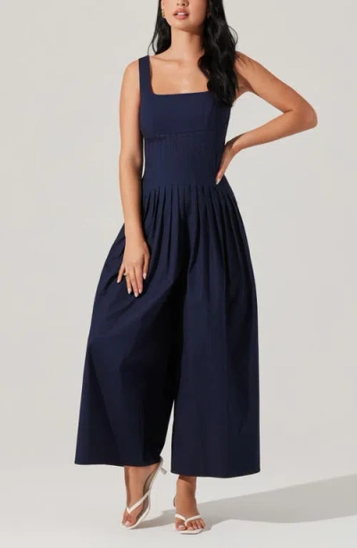 Astr The Label Aeryn Wide Leg Jumpsuit In Blue