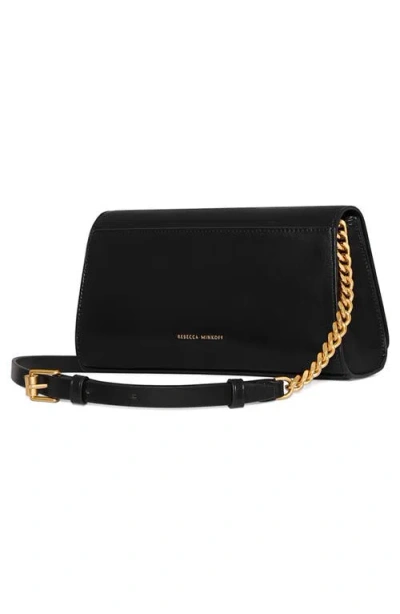 Rebecca Minkoff Curb Link Leather Crossbody Bag In Black