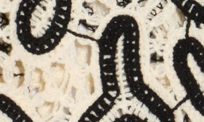 Forgotten Grace Floral Embroidered Open Knit Button Tank In Black