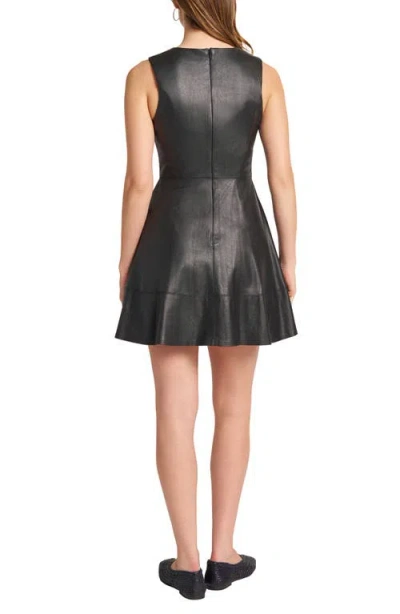 Matty M . Princess Seam Faux Leather Dress In Black