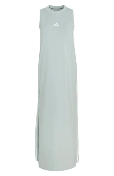 Adidas Originals Adidas Essentials 3-stripes Racerback Midi Dress In Gray