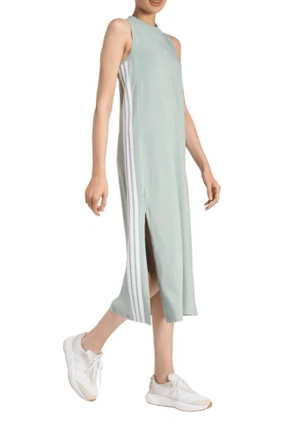 Adidas Originals Adidas Essentials 3-stripes Racerback Midi Dress In Gray