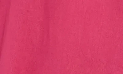 London Times Collared Popover Linen Blend Midi Dress In Red