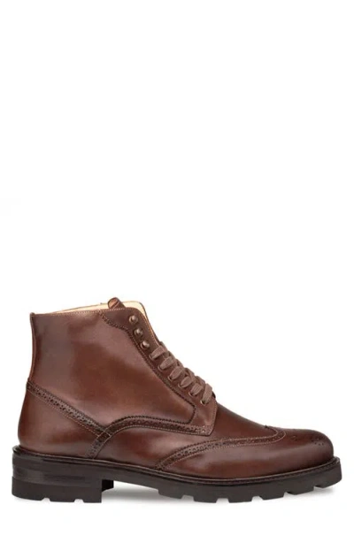 Mezlan Wingtip Lug Sole Boot In Brown