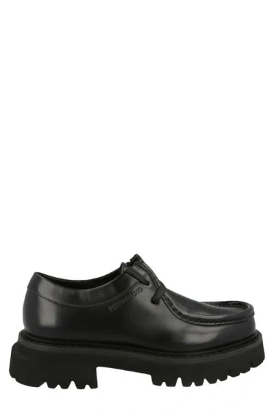 Ferragamo Deroy Lug Sole Dress Shoe In Black