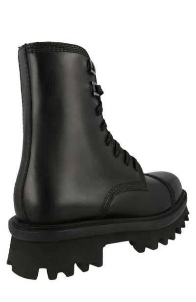 Ferragamo Faraway Lug Sole Combat Boot In Black