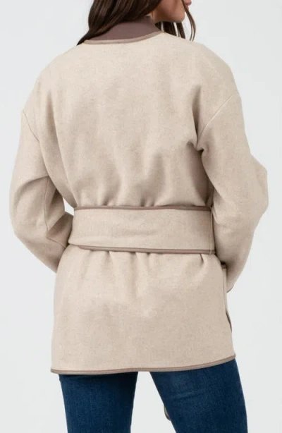 Blu Pepper Belted Coat In Brown