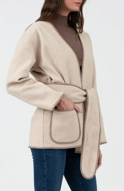 Blu Pepper Belted Coat In Brown