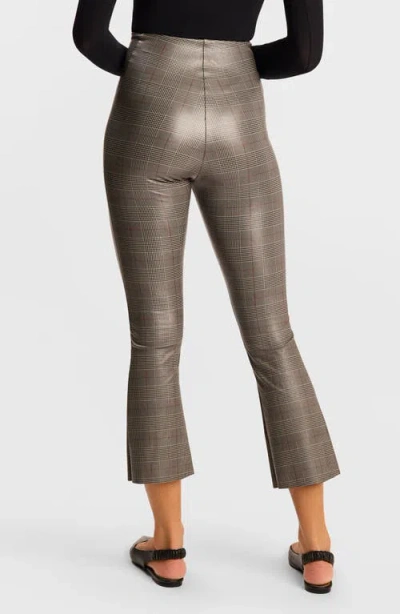 Commando Plaid Faux Leather Crop Pants In Gray