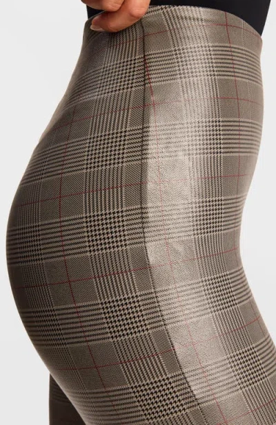 Commando Plaid Faux Leather Crop Pants In Gray