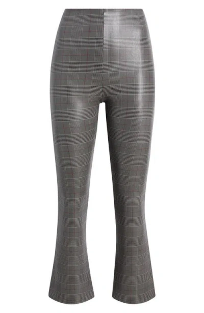 Commando Plaid Faux Leather Crop Pants In Gray