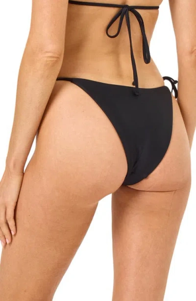 L*space Lspace Lennox Rose Appliqué Side Tie Bikini Bottoms In Black