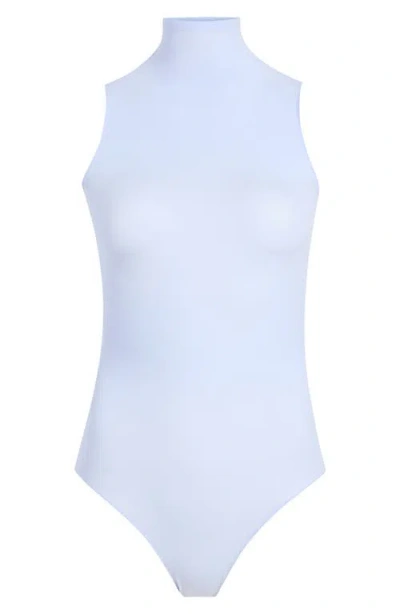 Commando Ballet Body Mock Neck Thong Bodysuit In Purple