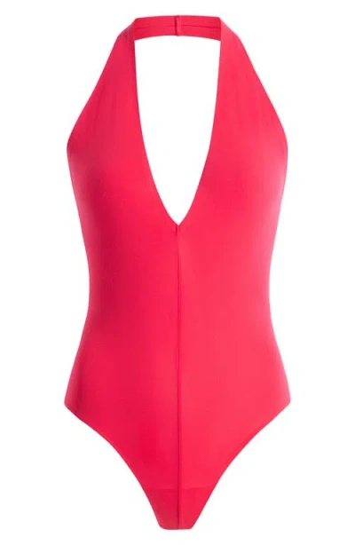 Commando Plunge Halter Neck Bodysuit In Pink