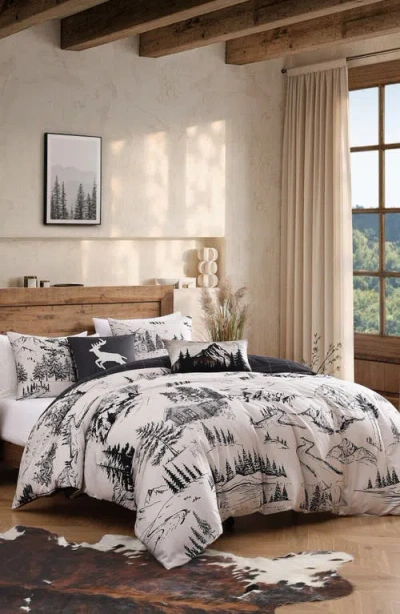 Bebejan Rocky Mountains Reversible Comforter & Sham Set In White