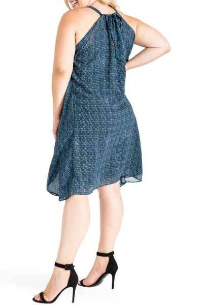 Standards & Practices Channing Floral Sleeveless Dress In Blue