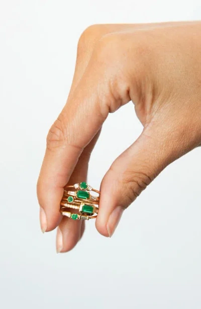 Zoë Chicco 14k Gold Bezel Birthstone Stacking Ring In Brown