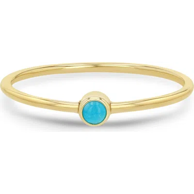 Zoë Chicco 14k Gold Bezel Birthstone Stacking Ring In Brown