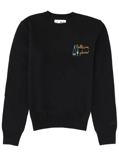 Mc2 Saint Barth New Queen Jersey With Embroidery In Black