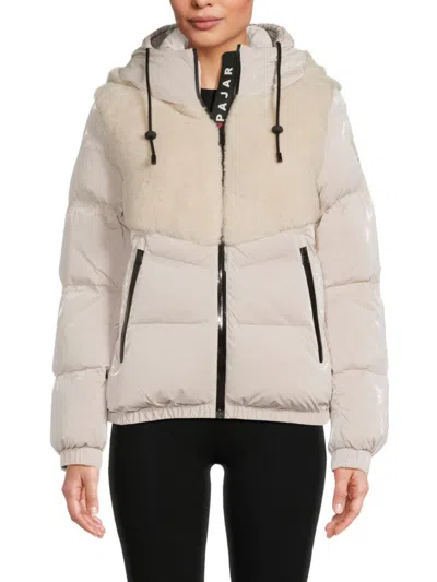 Pajar Women's Nephele Faux-fur Panel Puffer Jacket In Gray