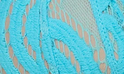 Pq Swim Lace Overlay Bikini Top In Blue