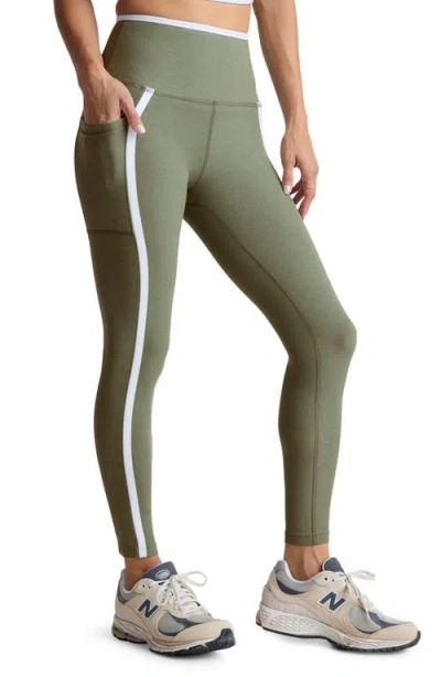 Beyond Yoga Out Of Pocket Side Stripe High Waist Pocket Leggings In Green