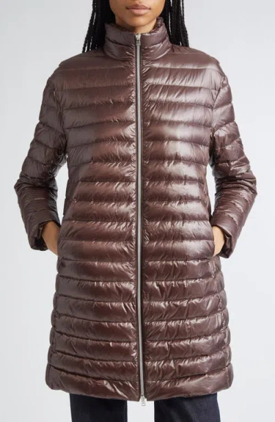 Herno Cappotto Lungo Con Piumino Staccabile Coat In Brown