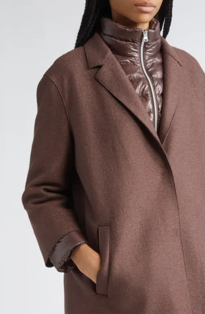 Herno Cappotto Lungo Con Piumino Staccabile Coat In Brown