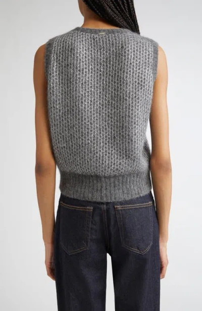 Herno Textured Knit Sweater In Alpaca Blend In Gray