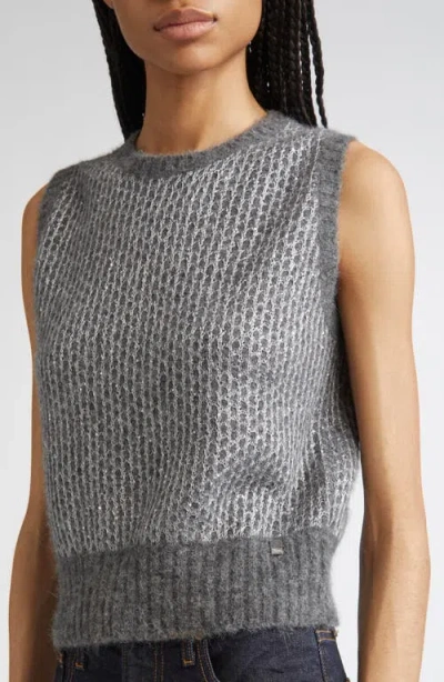 Herno Textured Knit Sweater In Alpaca Blend In Gray