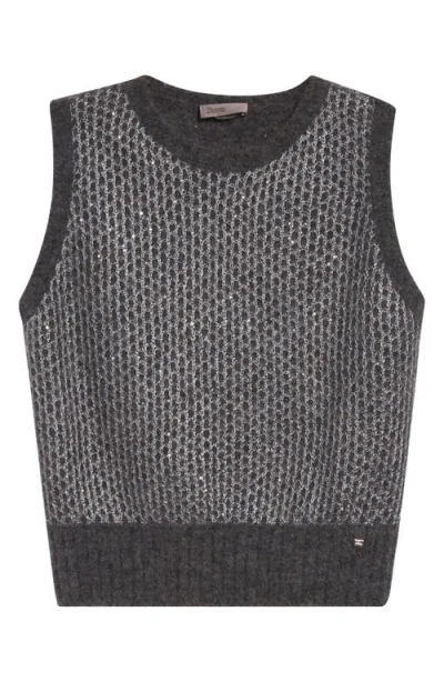 Herno Textured Knit Sweater In Alpaca Blend In Gray