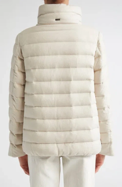Herno Resort Silk & Cashmere Water Repellent Down Jacket In White