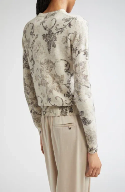 Herno Wool Jumper With Floral Pattern In White