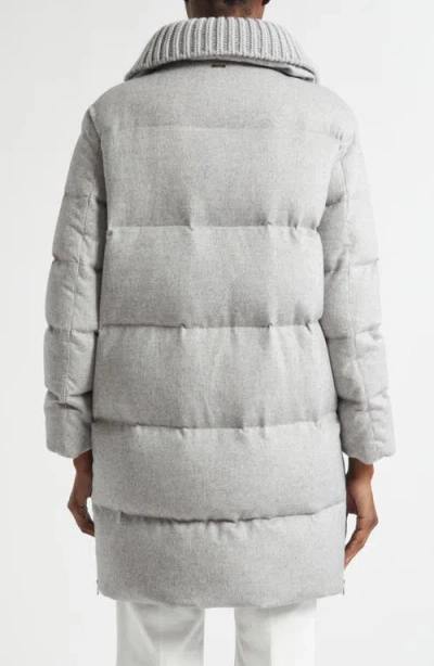Herno Silk & Cashmere Down Puffer Coat In Gray