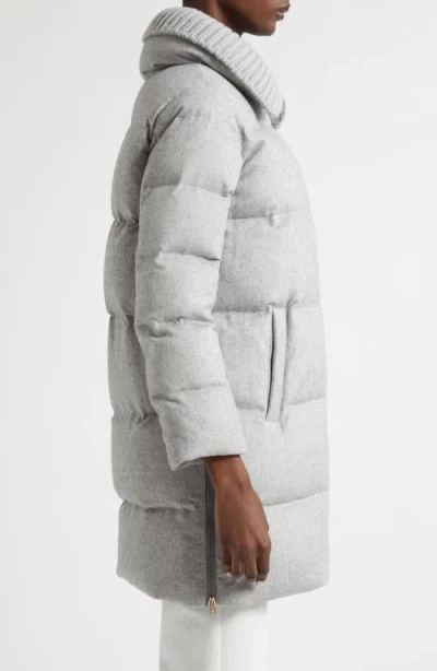 Herno Silk & Cashmere Down Puffer Coat In Gray