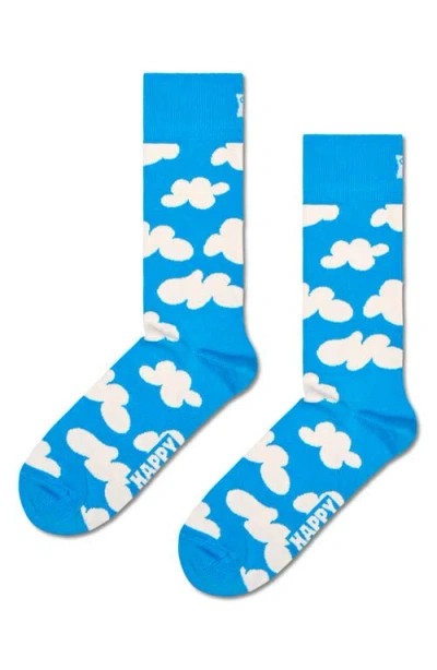 Happy Socks Cloudy Assorted 4-pack Cotton Blend Crew Socks Gift Box In Multi