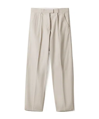 Miu Miu Panama Cotton Pants In Neutral