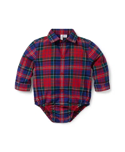 Janie And Jack Boys' Tartan Flannel Bodysuit - Baby In Red