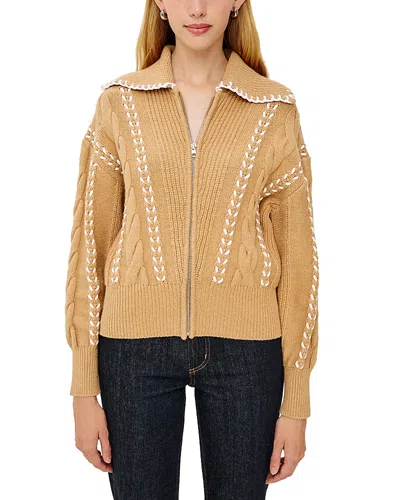 Rails Lune Blanket Stitch Cardigan In Brown