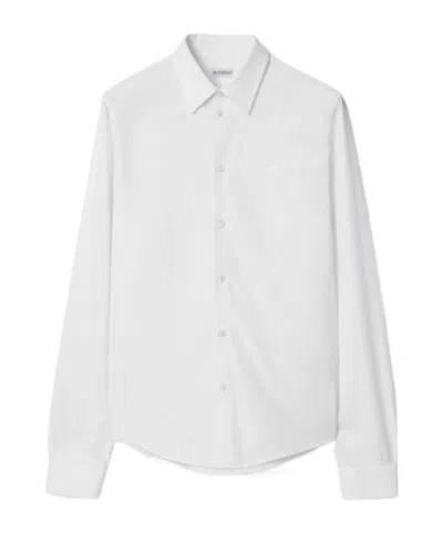 Burberry Cotton Poplin Ekd-embroidered Formal Shirt In White