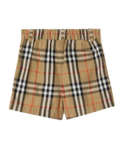 Burberry Kids Check Shorts In Brown