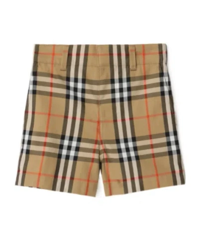 Burberry Kids Check Shorts In Brown