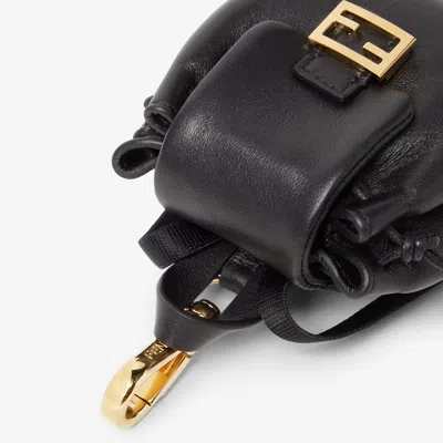Fendi Nano Leather Backpack Charm In Black