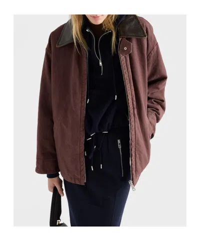 Prada Old Canvas Caban Jacket In Brown