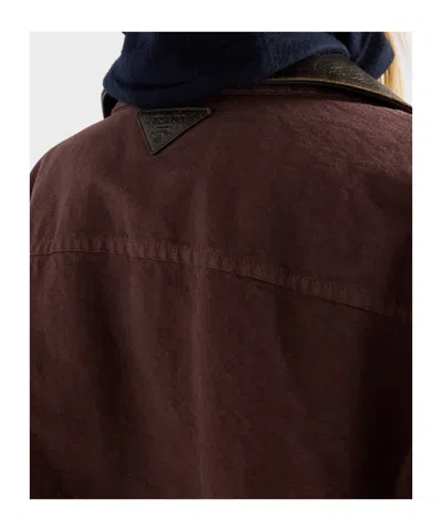 Prada Old Canvas Caban Jacket In Brown