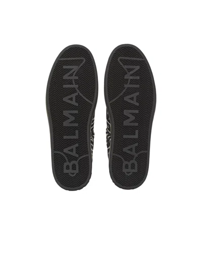 Balmain Monogram Jacquard B-court Trainers In Black