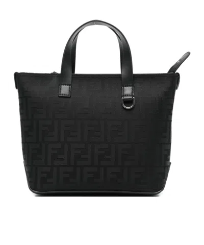 Fendi Monogram-pattern Tote Bag In Black