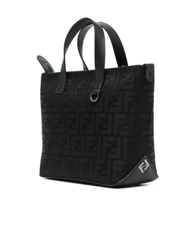 Fendi Monogram-pattern Tote Bag In Black